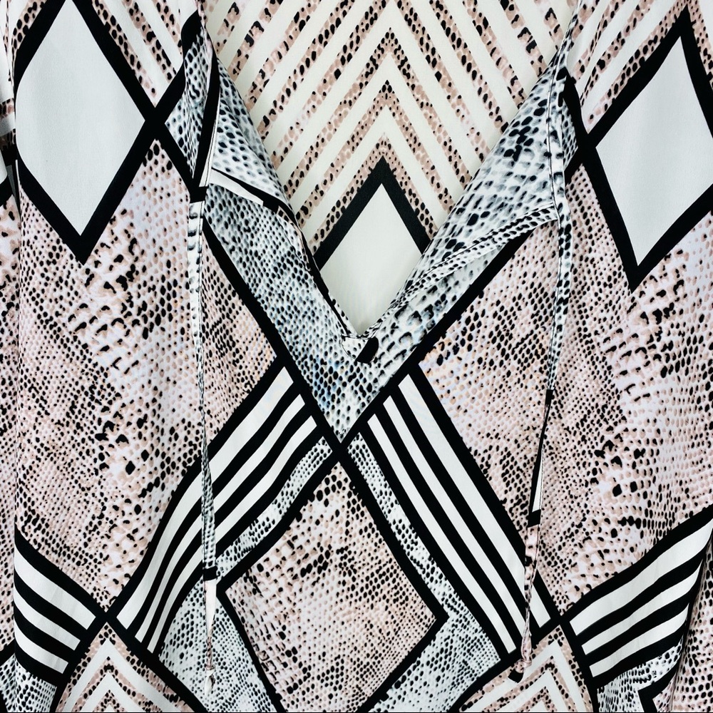 Jack Geometric Multi Pattern Snake Print Blouse T… - image 6